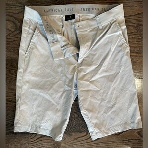 American Tall Men's Light Gray Flat Front Shorts